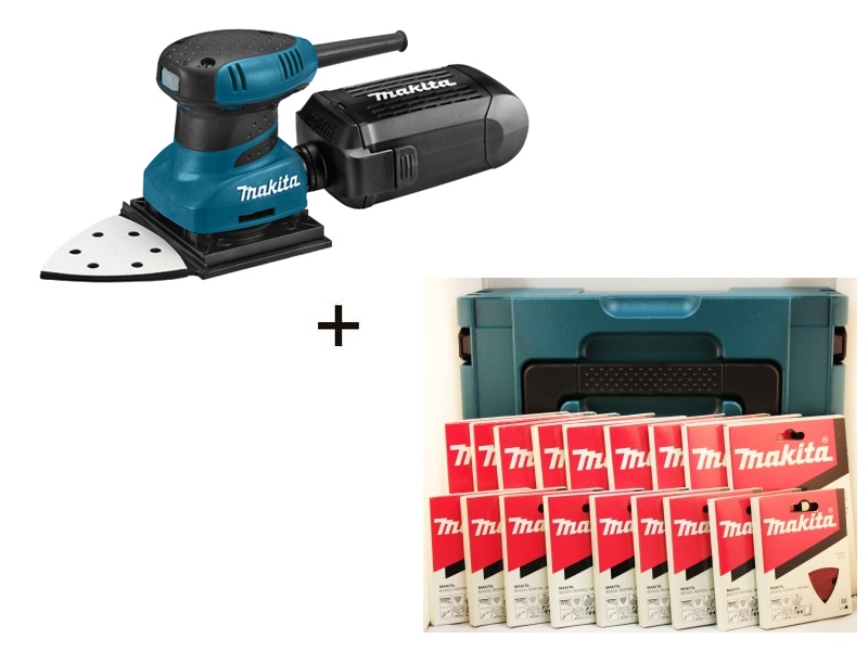 Makita BO4565KSET BO4565K 230V orbital sander + MakPac 2 with Sandpaper