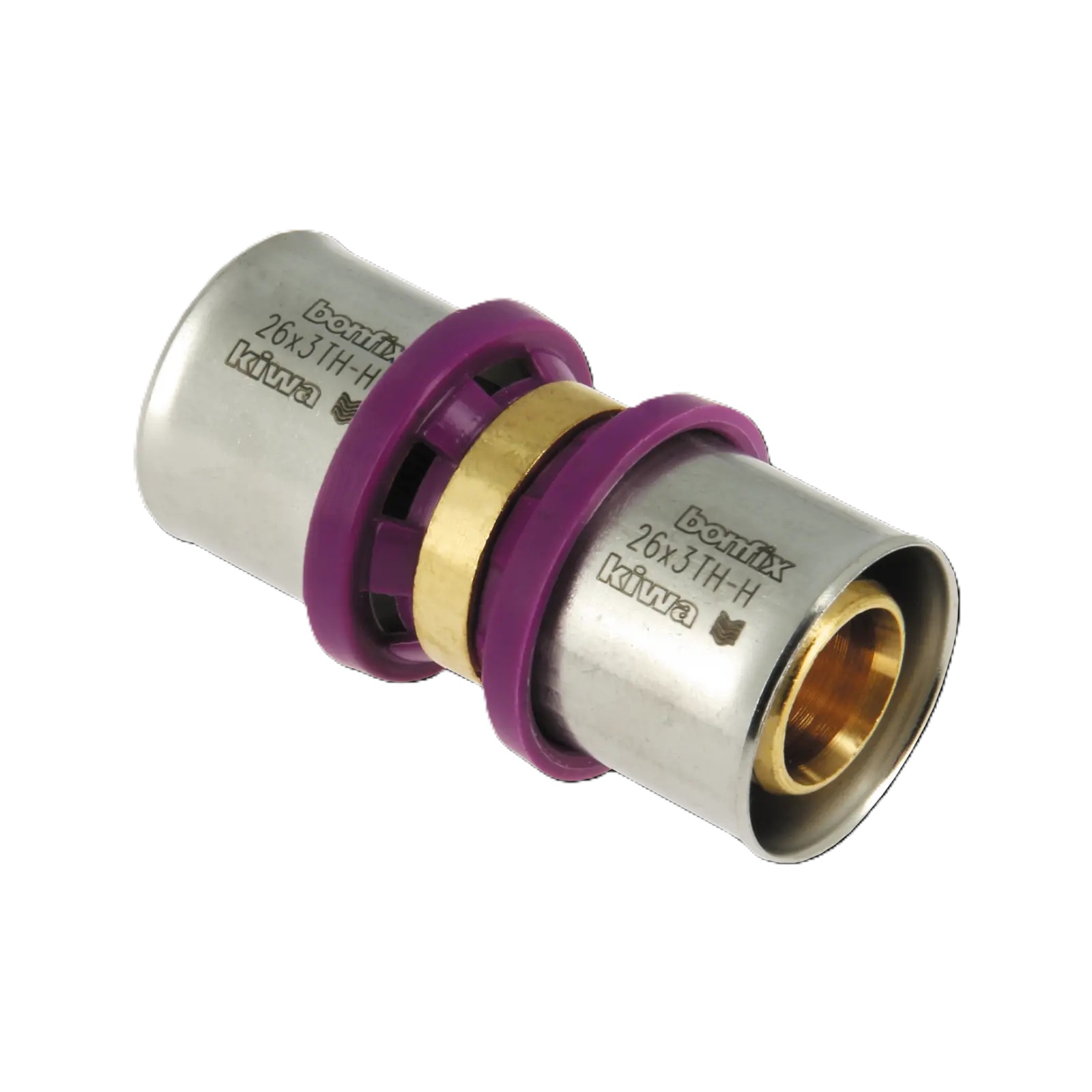 Bonfix 2000135 Alu press straight coupling 26 x 26 mm