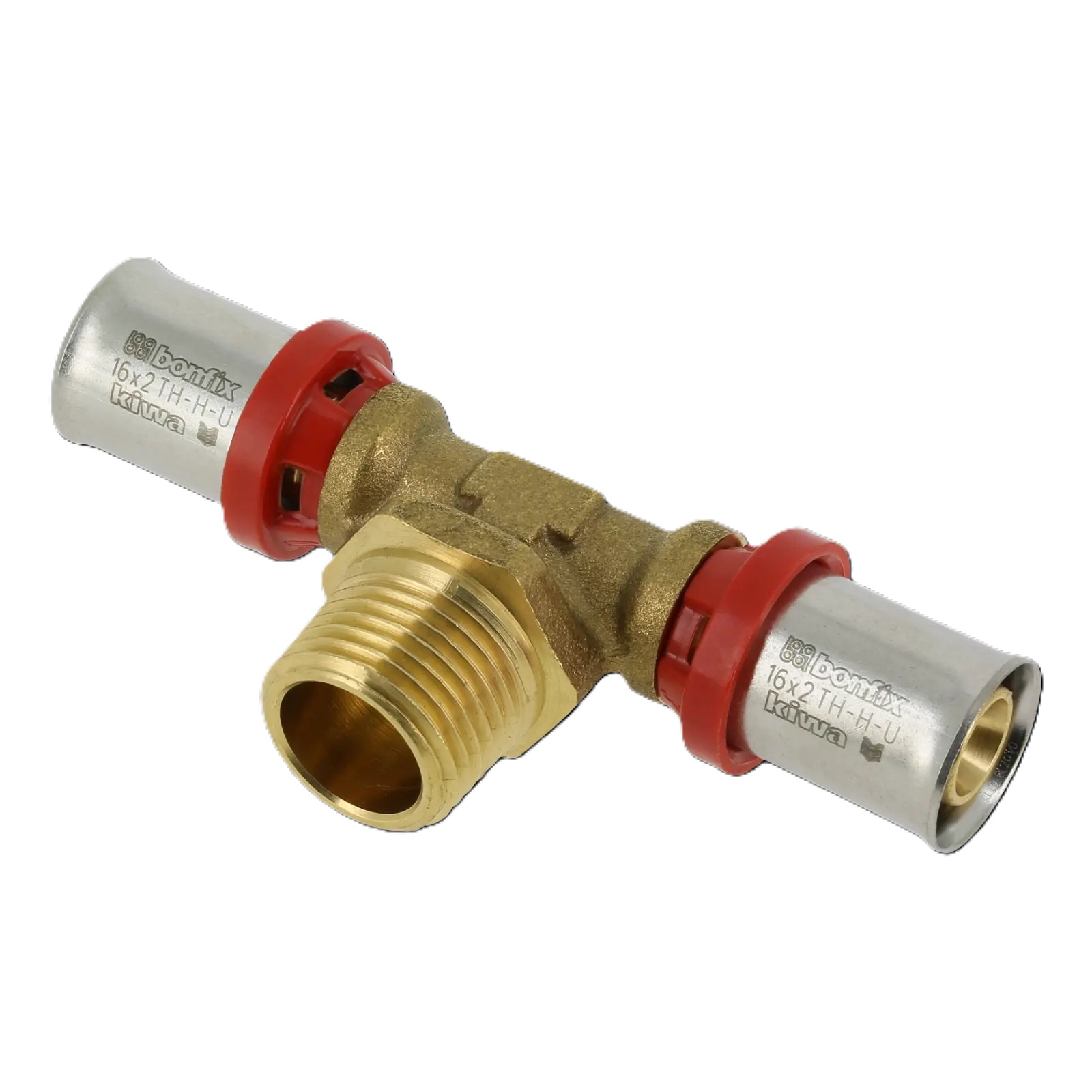 Bonfix 2000605 Alu-press tee 16 x 1/2" x 16 mm