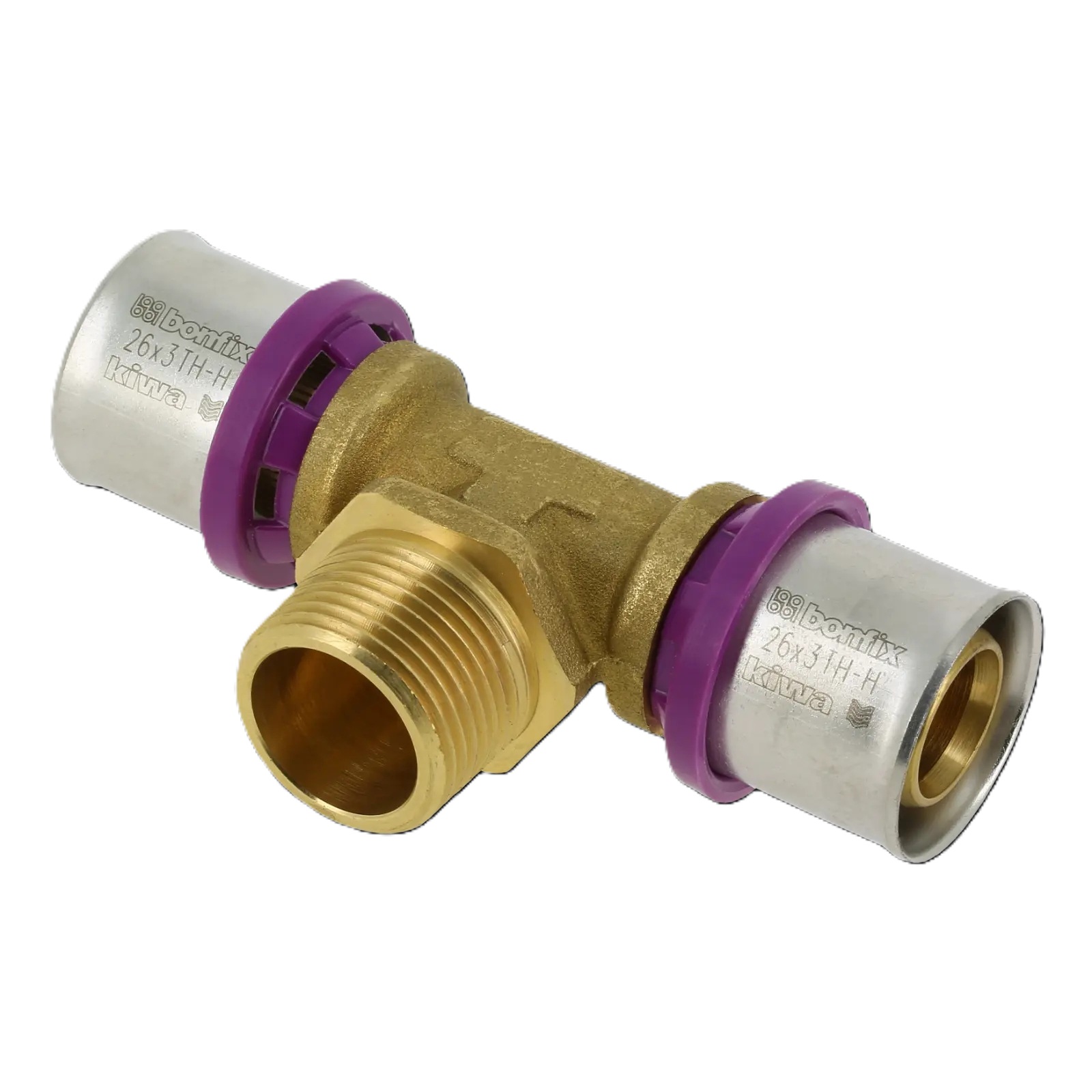 Bonfix 2000640 Alu press T-piece 26 x 3/4" x 26 mm