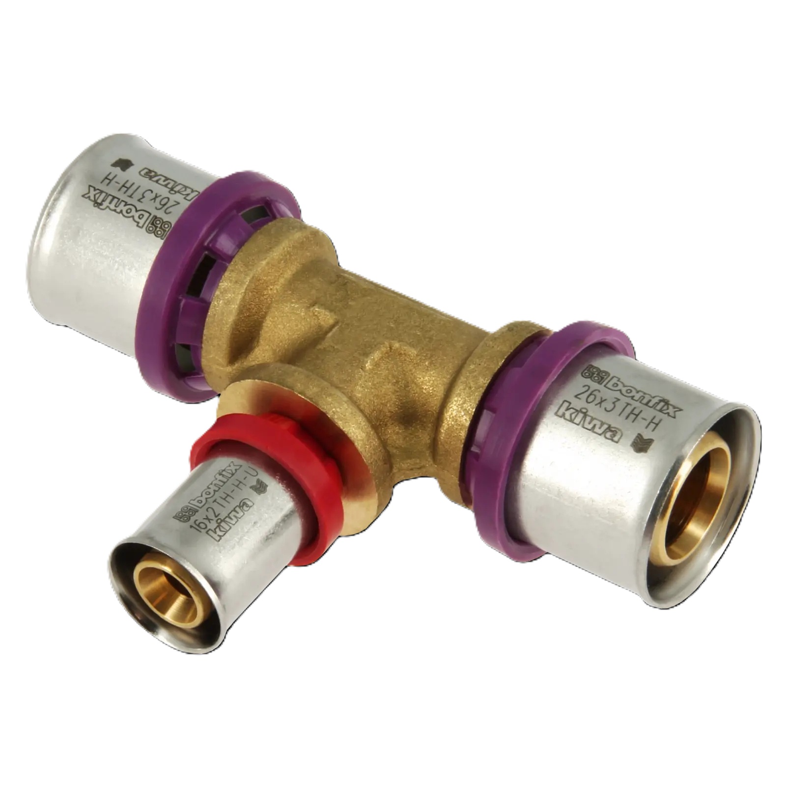 Bonfix 2000866 Alu-press reducer T-piece 26 x 16 x 26 mm