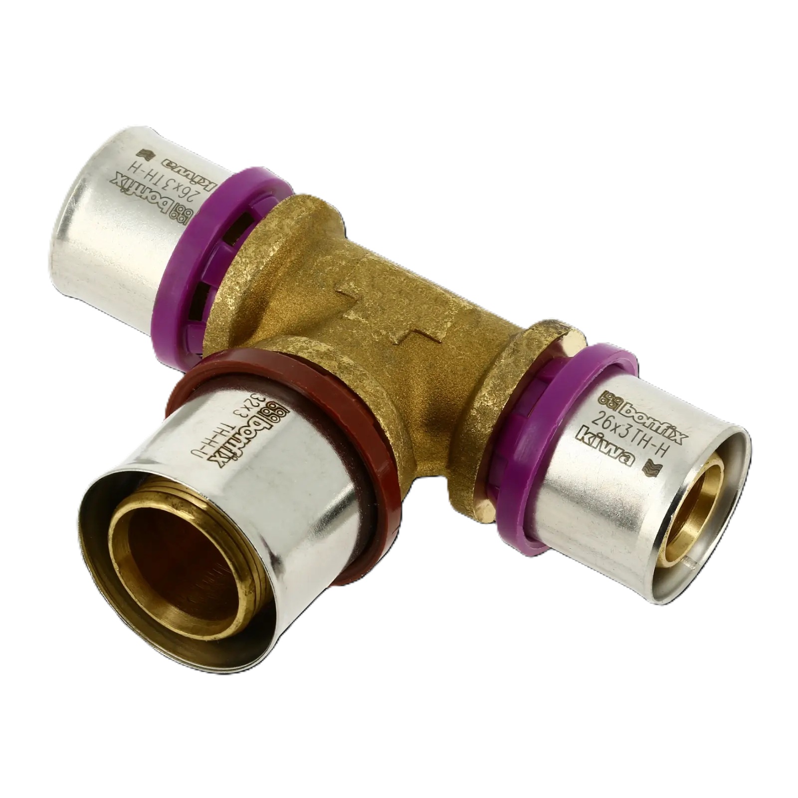 Bonfix 2000877 Alu-press reducer T-piece 26 x 32 x 26 mm