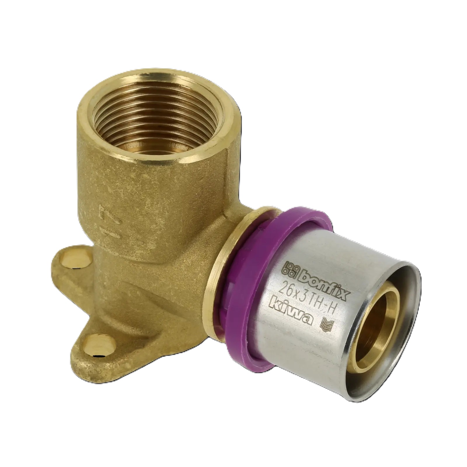 Bonfix 2001230 Alu press wall plate coupling 3/4" x 26 mm H = 47 mm