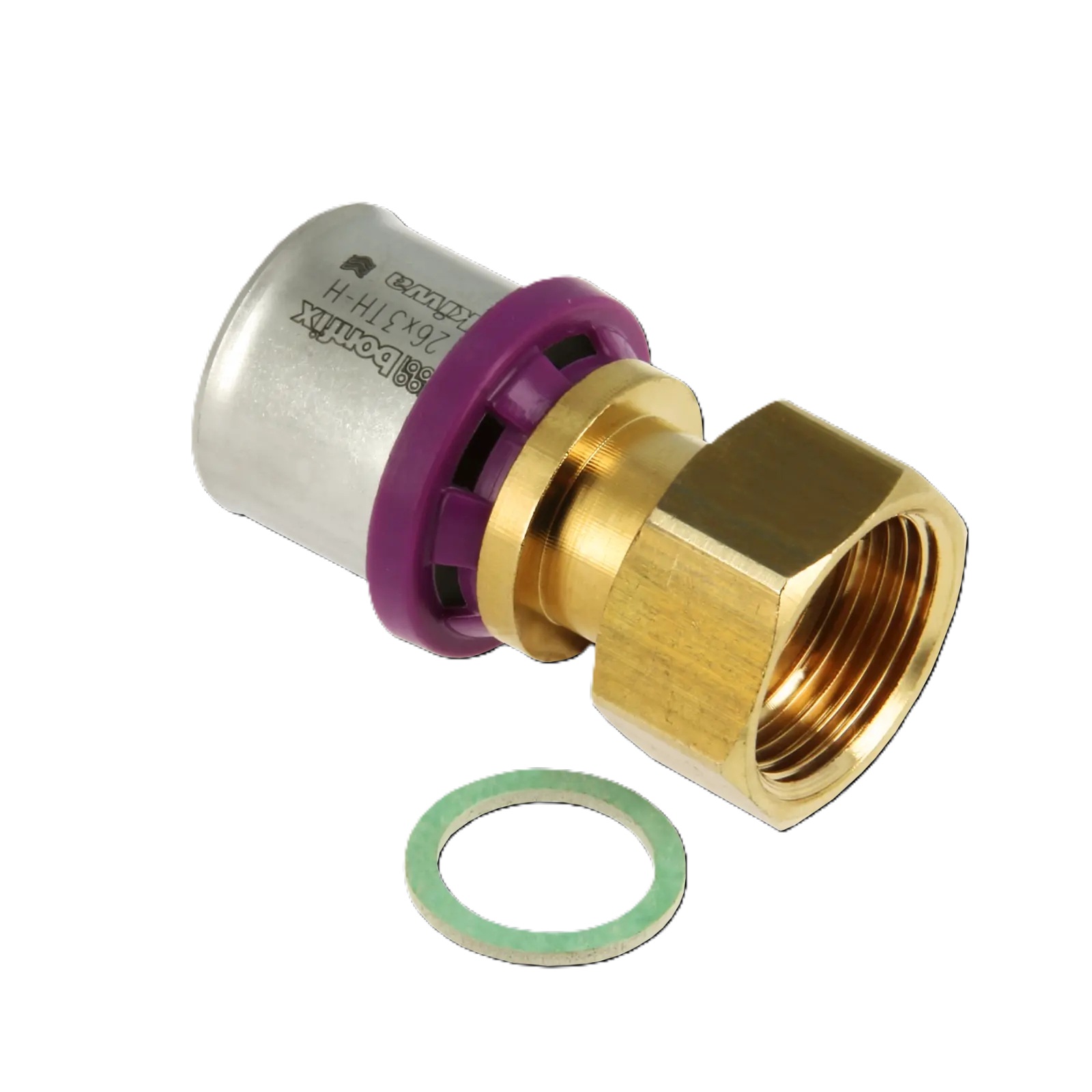 Bonfix 2002040 Alu-press 2-piece coupling with loose nut 1 "x 26 mm