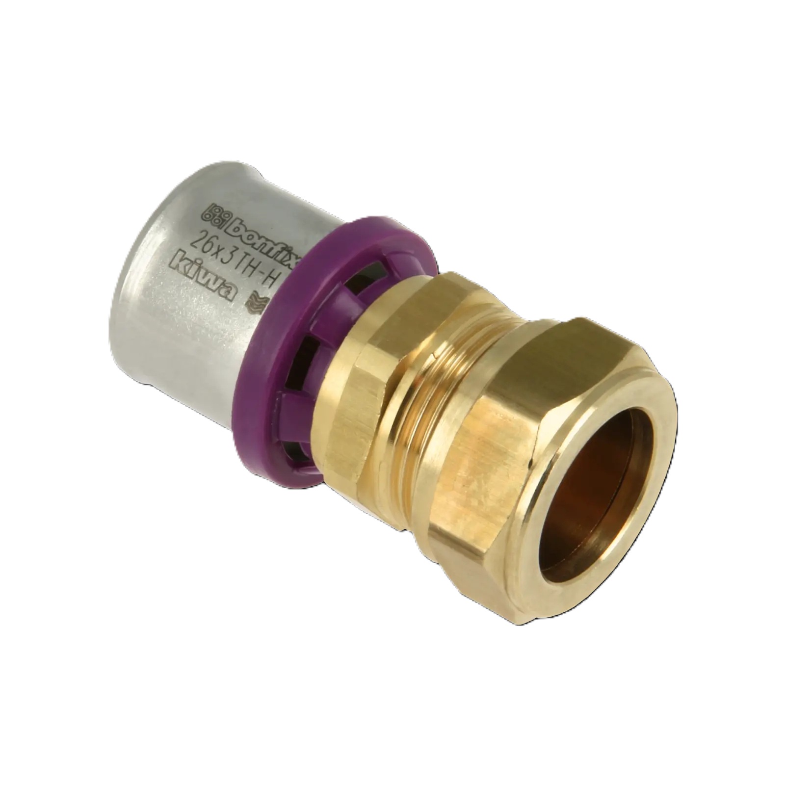 Bonfix 2004120 Alu press straight reducer 26 x 22 mm compression fitting