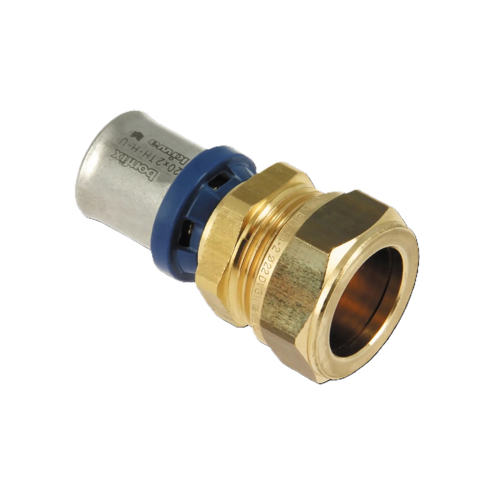 Bonfix 2004115 Alu press straight reducer 20 x 22 mm compression fitting