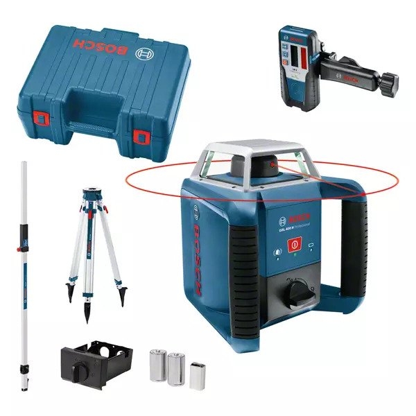 Bosch Professional 061599403U GRL 400 H Set Rotation Laser + BT170 Tripod + GR240 Measuring Ruler