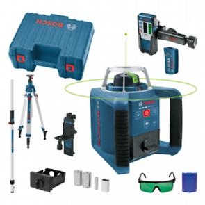 Bosch Professional 061599404B GRL 300 HVG Rotation laser set1x battery 9V 2x battery 1,5V 1x battery 1,5V and charger in case