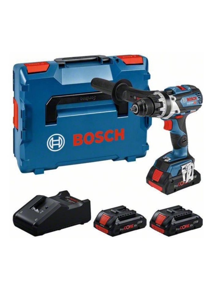 Bosch Professional 0615A5002S GSR 18V-110 C Cordless drill 3x ProCORE 18V 4.0Ah and charger GAL 18V-40 in L-BOXX
