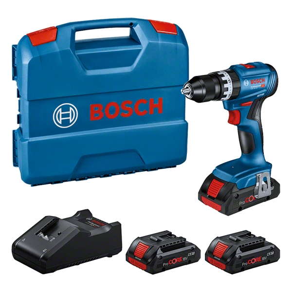 Bosch Professional 0615A5002U GSB 18V-45 Cordless impact drill 3x ProCORE18V 4.0Ah and charger GAL 18V-40 in L-Case
