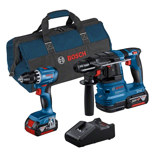 Bosch Professional 0615A50038 Comboset - GSR 18V-45 Cordless Drill + GBH 18V-22 Cordless Hammer 18V 4.0Ah Li-Ion