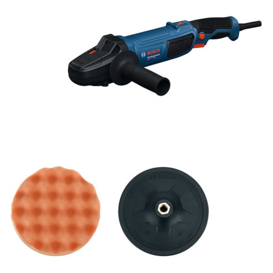 Bosch Professional 06013A2300 Polisher GPO 11-180 S Handle, support pad, polishing pad