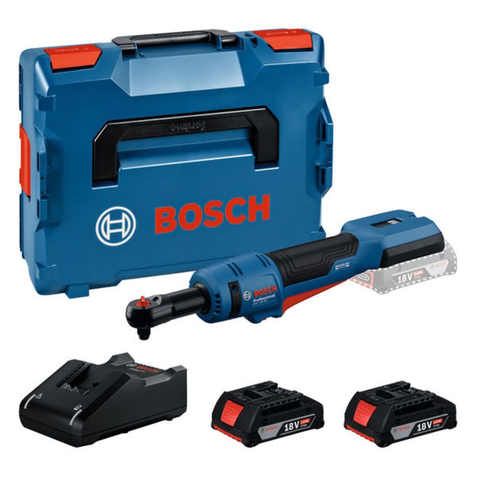Bosch Professional 06019N8002 GRC 18V-60 Cordless ratchet wrench 2x 2.0 Ah and charger GAL 18V-40