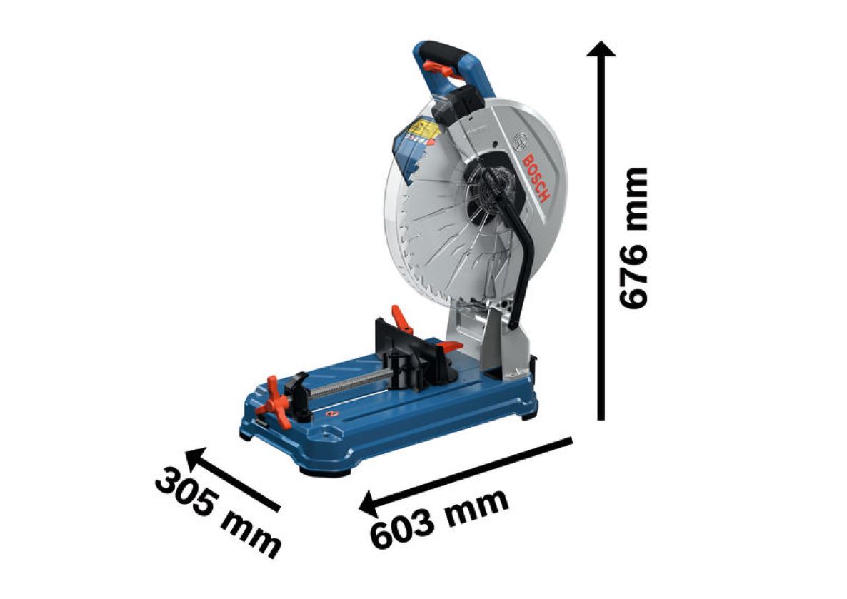 Bosch Professional 0601B59000 Accu stationary machine GCD 18V-355 excl. batteries and charger, saw blade, pipe clamp