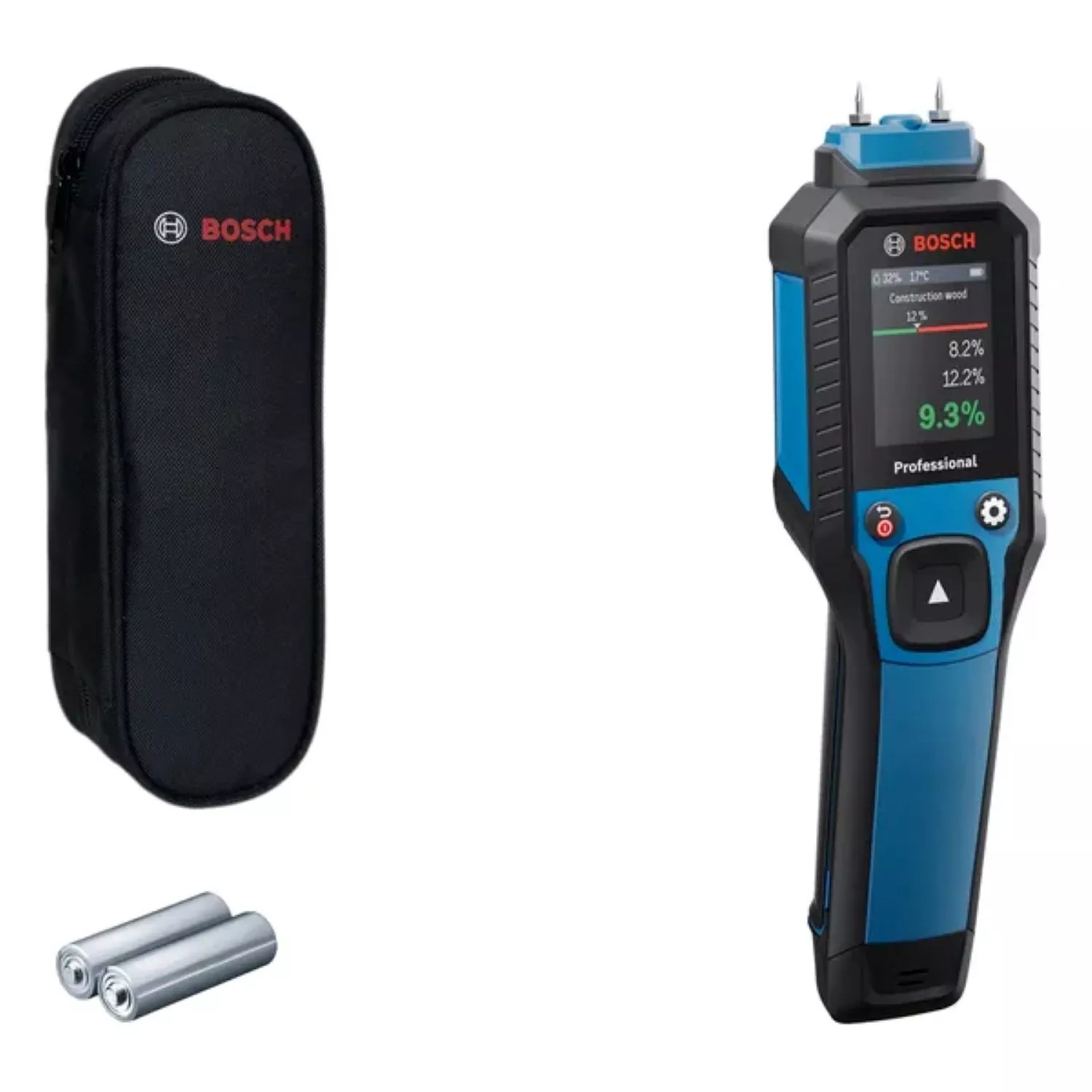 Bosch Professional 0601078100 GMP 2-15 Material moisture meter pin and hygro 2x 1.5V LR6 (AA) in box