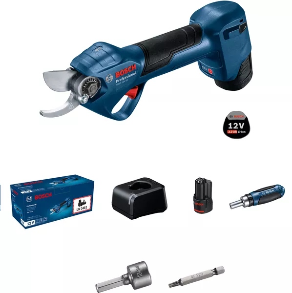 Bosch Professional 06008D8100 GGP 12V-25 Accu pruning shears set 2x 3.0 Ah and quick charger in box