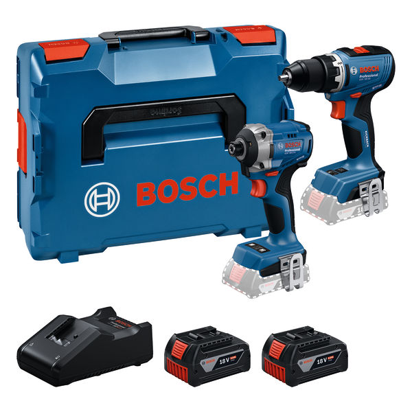 Bosch Professional 0615A50090 Combipack 2 machines GSR + GDR 2x 18V 5.0Ah and charger in L-BOXX