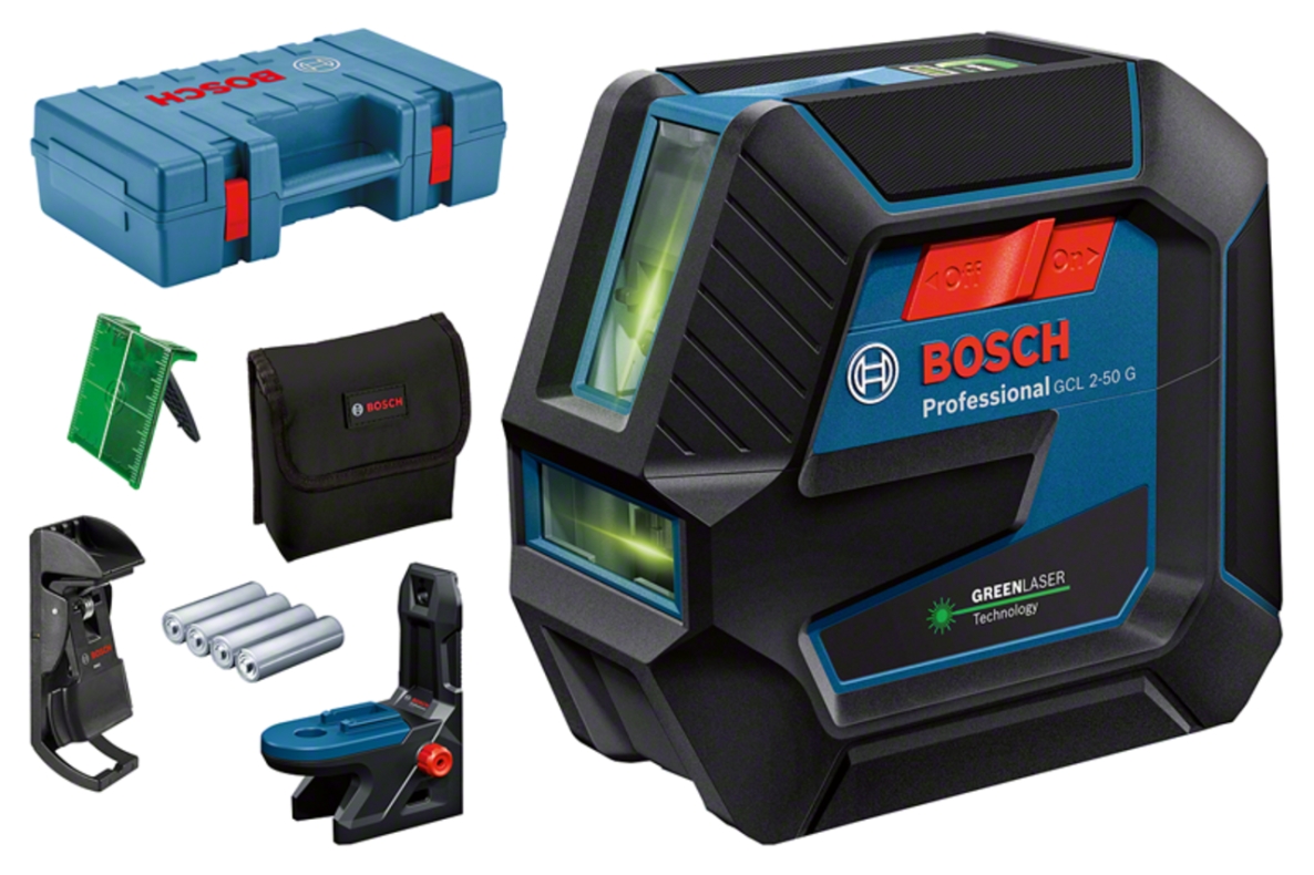 Bosch Professional 0601066M02 GCL 2-50 G Combination Laser Green with Point Laser and Line Laser in case