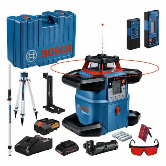 Bosch Professional 06159940P5 GRL 600 CHV Professional Rotation Laser 18V 4.0 ProCore + tripod + ruler