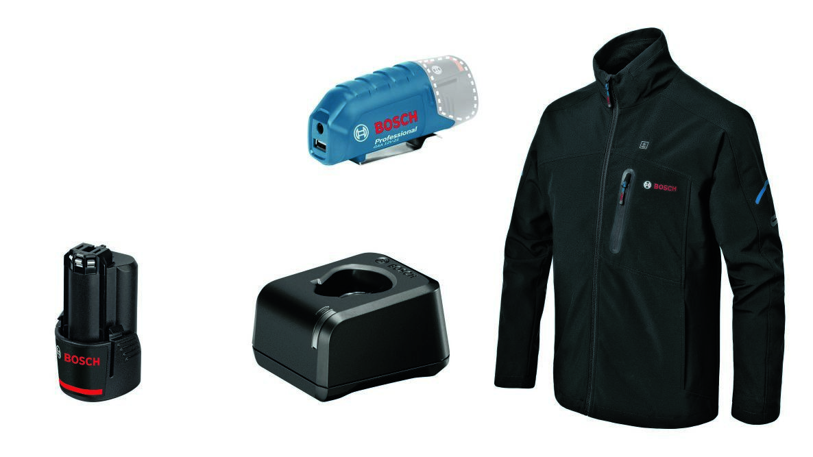 Bosch Professional 06188000FZ GHJ 12V+18V XA L Battery Heated Jacket 1x 2.0 Ah and charger GAL 12V-20