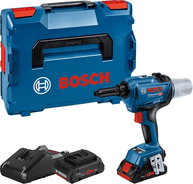 Bosch Professional 06019K5001 GRG 18V-16 C Professional Accu Blind Riveter 18V 4.0Ah ProCore in L-Boxx