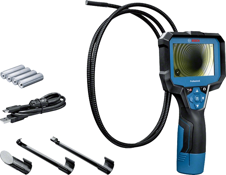 Bosch Professional 0601241500 GIC 12V-4-23 C Inspection camera set 4x 1.5V LR6 AA and USB cable