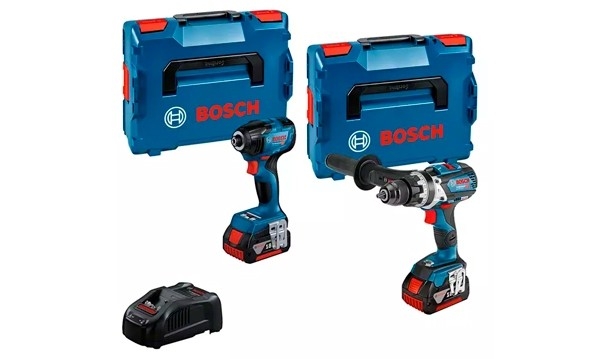 Bosch Professional 0615990N2V GSB 18V-110 Cordless impact drill + GDR 18V-210 C impact screwdriver 18 Volt 5.0 AH Li-Ion in L-BOXX