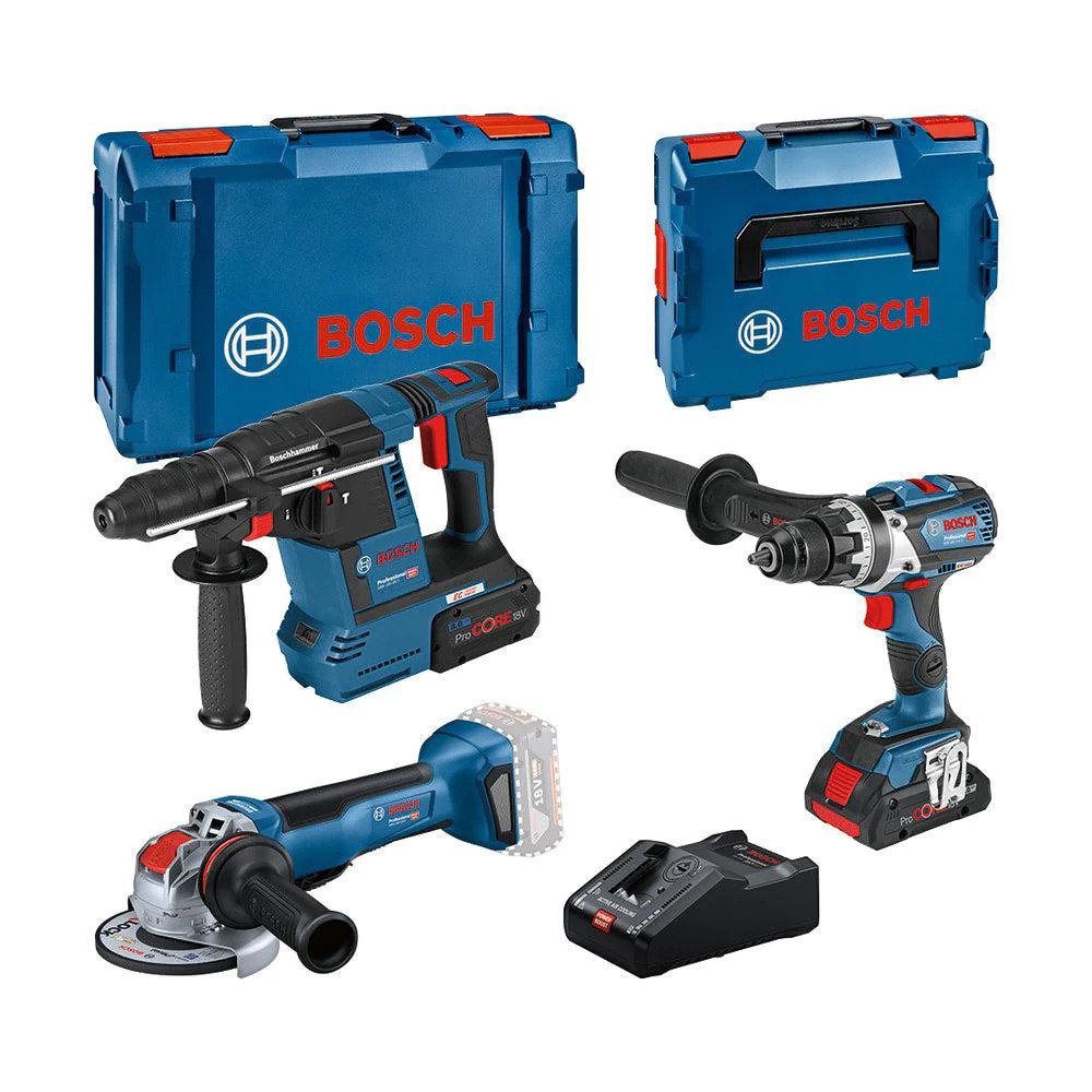 Bosch Professional 0615990N2X Combiset 18V 3 machines 1x4.0Ah + 1x8.0Ah and charger GAL 18V-160 L in XL-BOXX