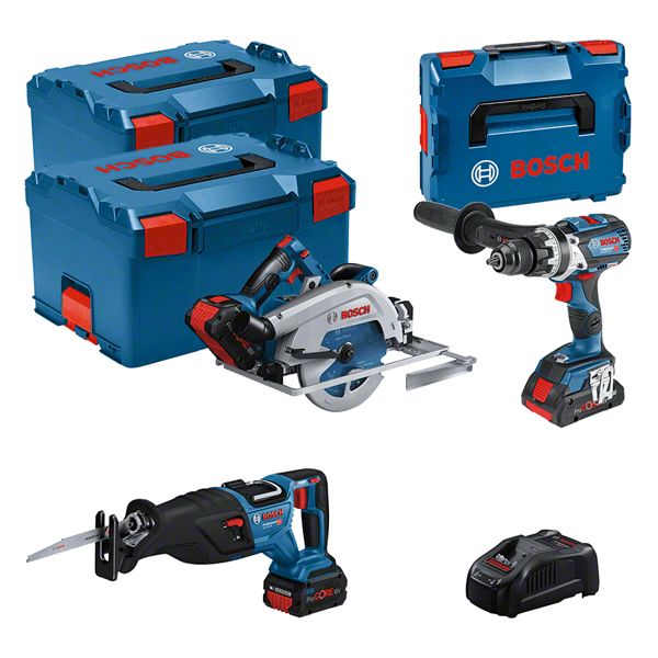 Bosch Professional 0615990N38 3 ToolKit 18V - 3 machines + 1 x ProCore 18V 4.0Ah + 2 x ProCore 18V 5.5Ah Comboset in L-Boxx