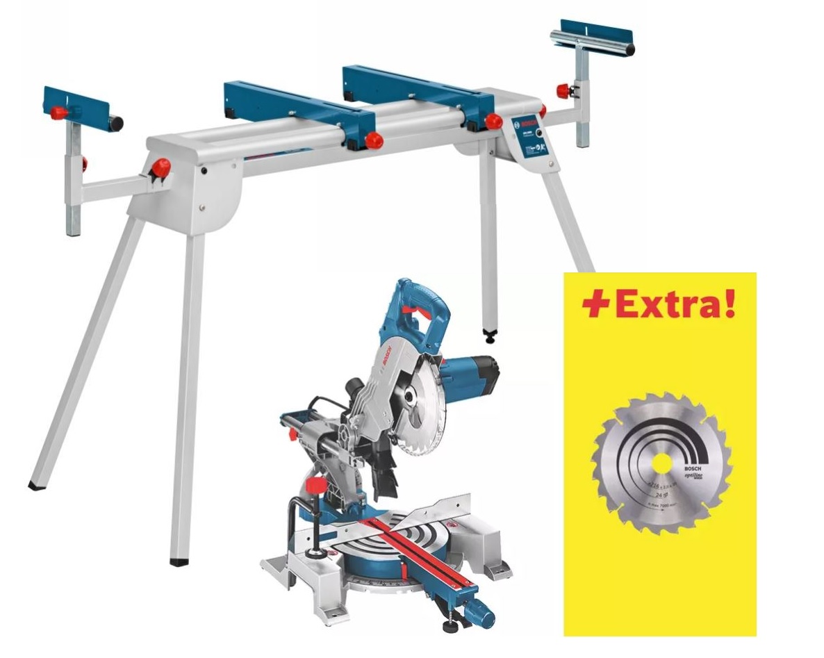 Bosch Professional GCM80SJ-SET GCM 80 SJ Cut-off saw 216 mm 1400 Watt + GTA 2600 Undercarriage