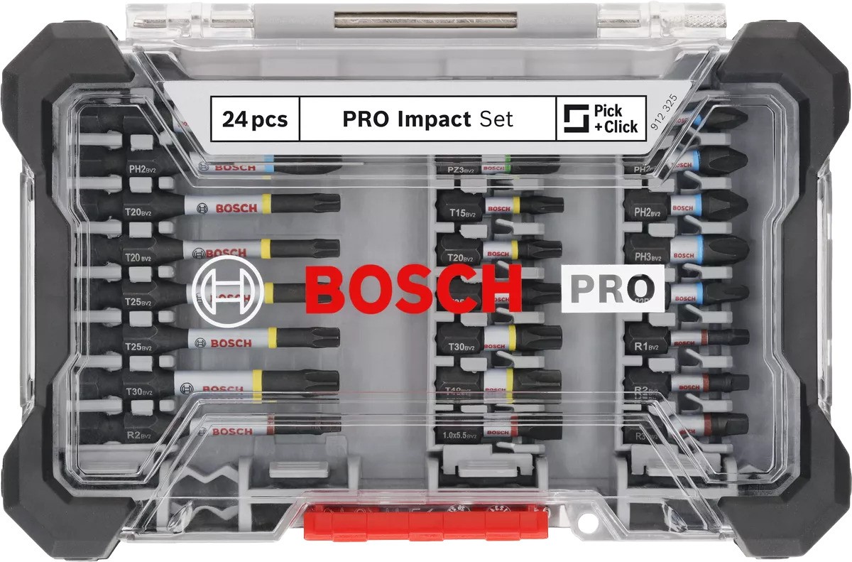 Bosch Professional Accessories 2608521U75 PRO Impact screw bit set, 24 -piece