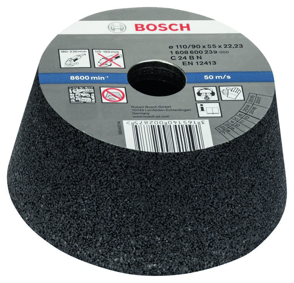 Bosch Professional Accessories 1608600239 Sanding bowl, conical - stone/concrete 90 mm, 110 mm, 55 mm, 24