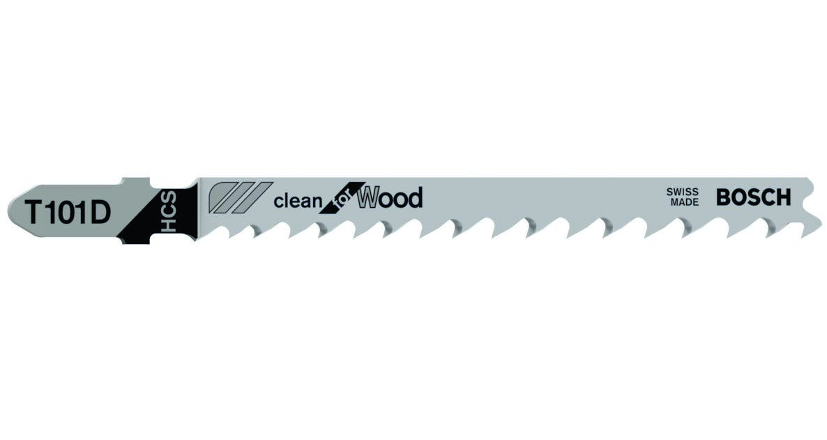 Bosch Professional Accessories 2608630032 T101D Jigsaw blades T - Shank Per 5 Wood