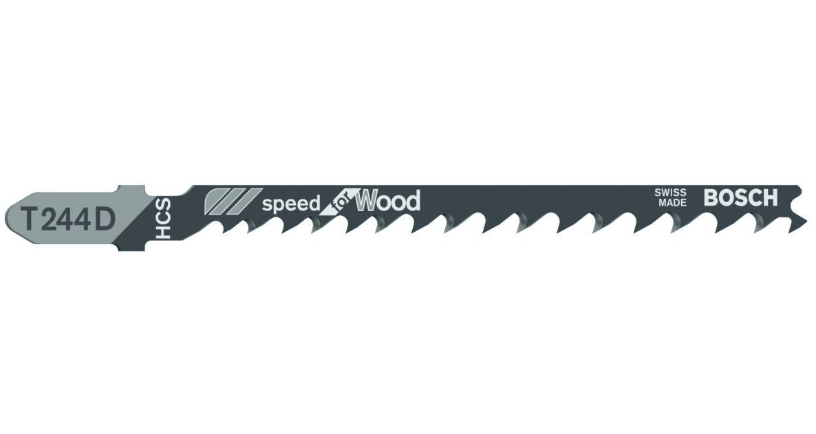 Bosch Professional Accessories 2608630058 T244D Jigsaw blades T - Shank Per 5 Wood