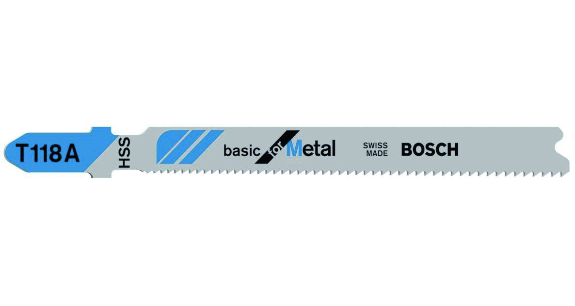 Bosch Professional Accessories 2608631013 T118A Jigsaw blades T - Shank Per 5 Metal