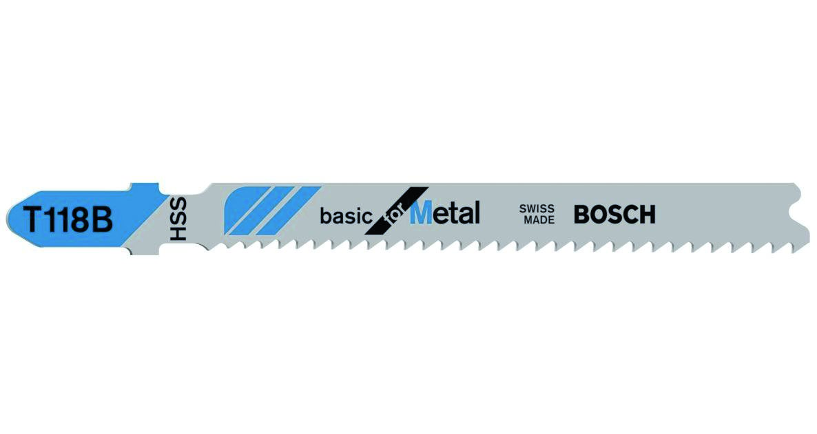 Bosch Professional Accessories 2608631014 T118B Jigsaw blades T - Shank Per 5 Metal