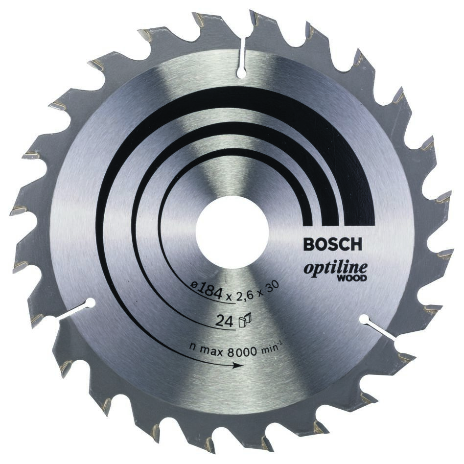 Bosch Professional Accessories 2608640610 Circular saw blade 184 x 30 x 24T Optiline Wood