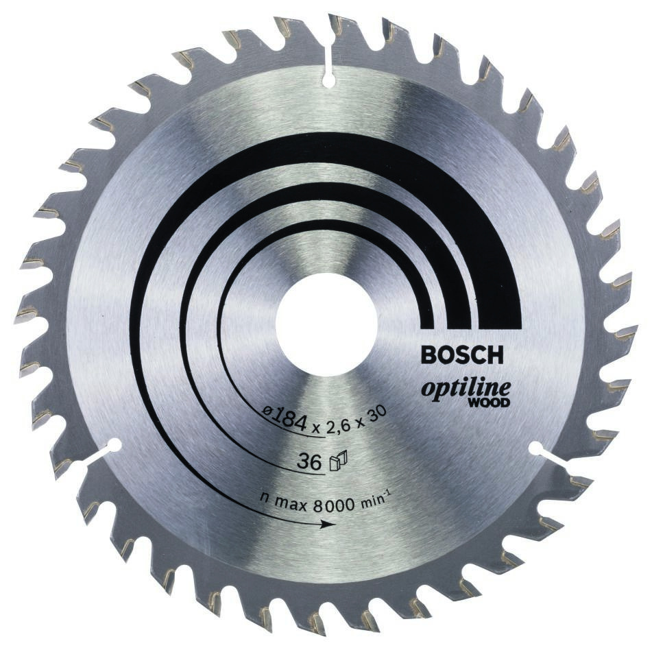 Bosch Professional Accessories 2608640611 Circular saw blade 184 x 30 x 36T Optiline Wood