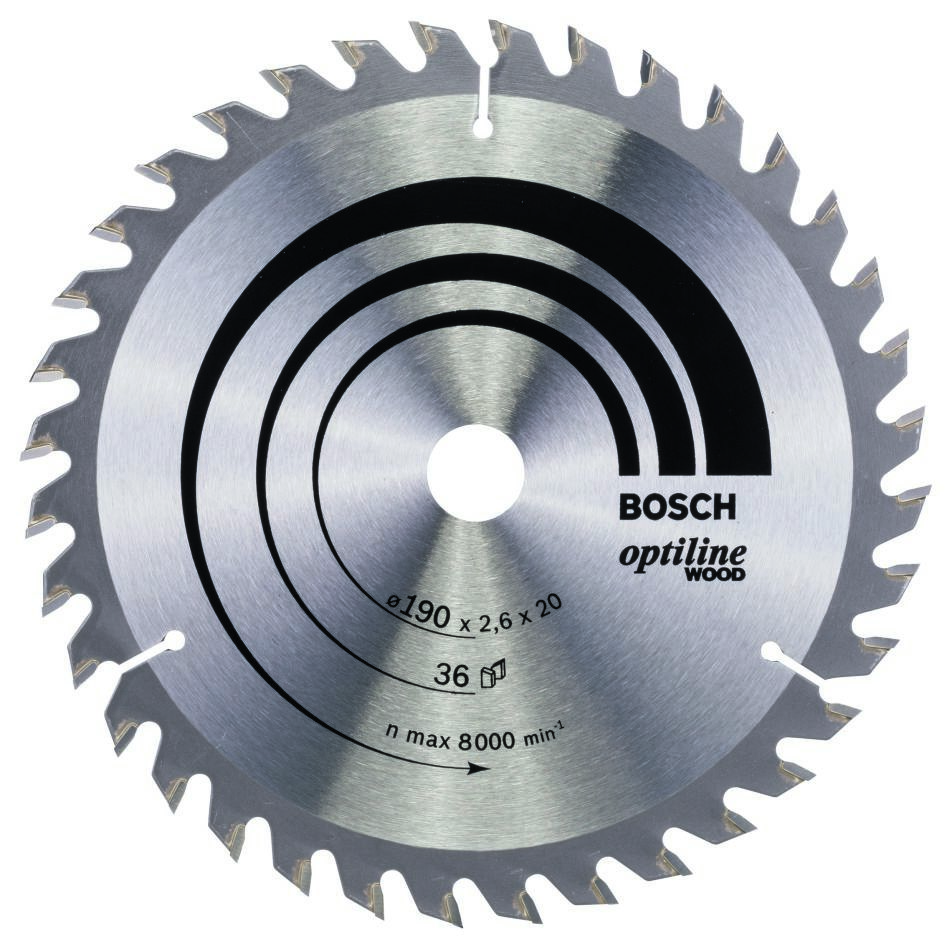 Bosch Professional Accessories 2608640613 Circular saw blade 190 x 20 x 36T Optiline Wood