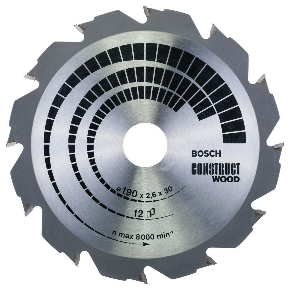 Bosch Professional Accessories 2608640633 Circular saw blade 190 x 30 x 12T Construct Wood