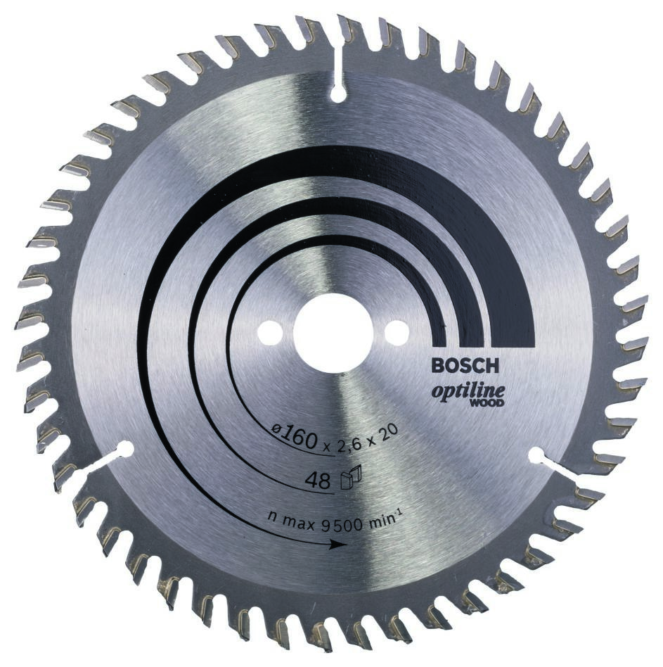 Bosch Professional Accessories 2608640732 Circular saw blade, 160 x 20 x 48T, Optiline Wood
