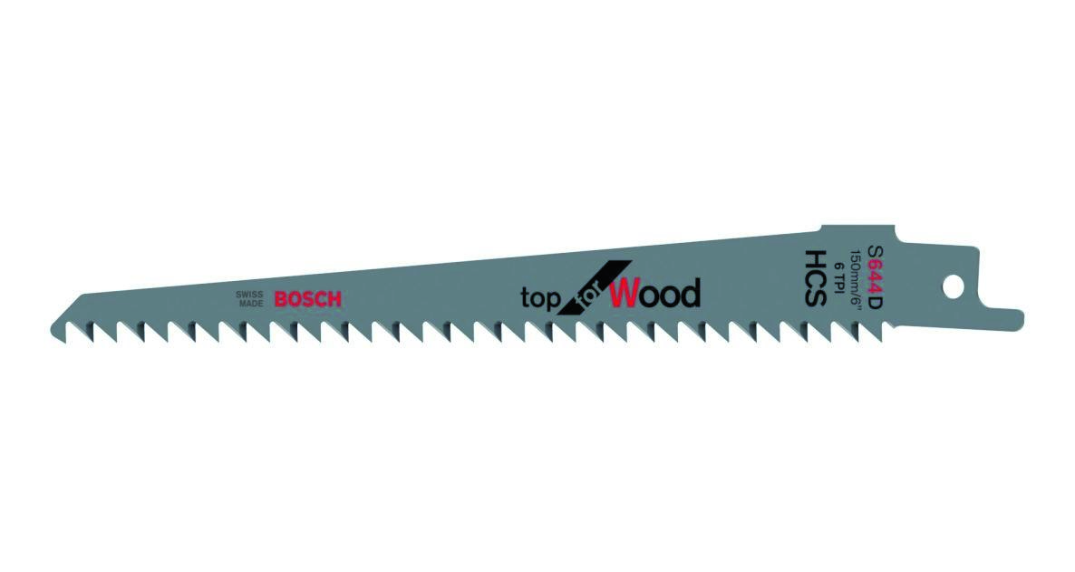 Bosch Professional Accessories 2608650551 S644D Reciprocating saw blade  Top for Wood 150 mm 100 pcs