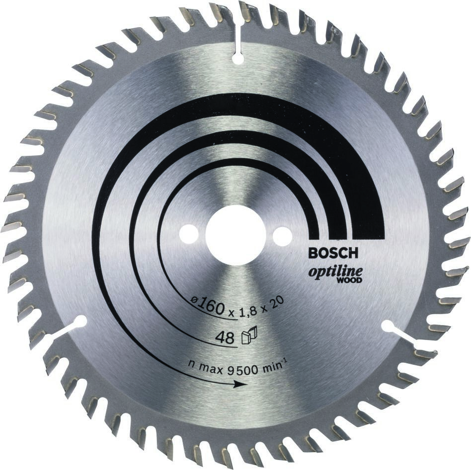 Bosch Professional Accessories 2608641172 Circular saw blade, 160 x 20 x 48T, Optiline Wood
