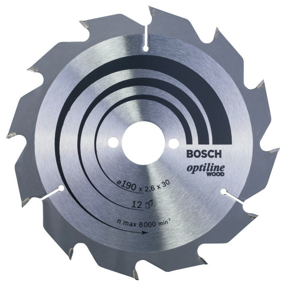Bosch Professional Accessories 2608641187 Circular saw blade 190 x 30 x 12T Optiline Wood