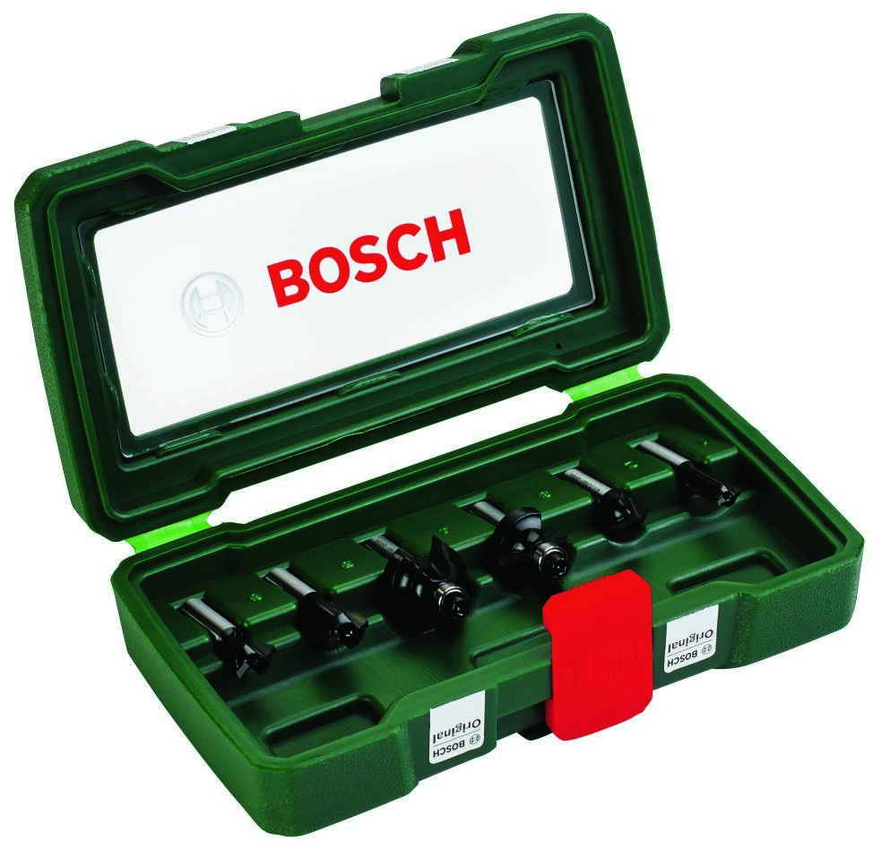 Bosch Professional Accessories 2607019463 HM milling cutter set take-up shaft 8mm 6-piece