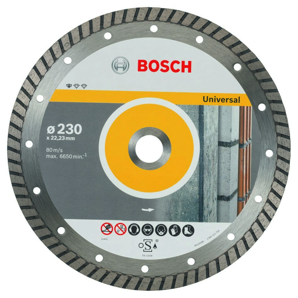 Bosch Professional Accessories 2608602397 Diamond Cut-off wheel Standard for Universal Turbo 230 x 22,23 x 2,5 x 10 mm
