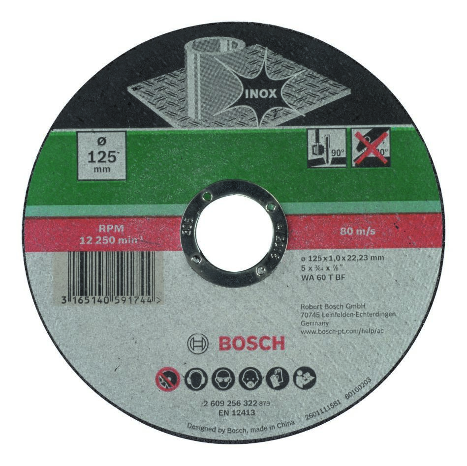 Bosch Professional Accessories 2609256322 Cutting disc inox ø 125x22,23x1mm straight