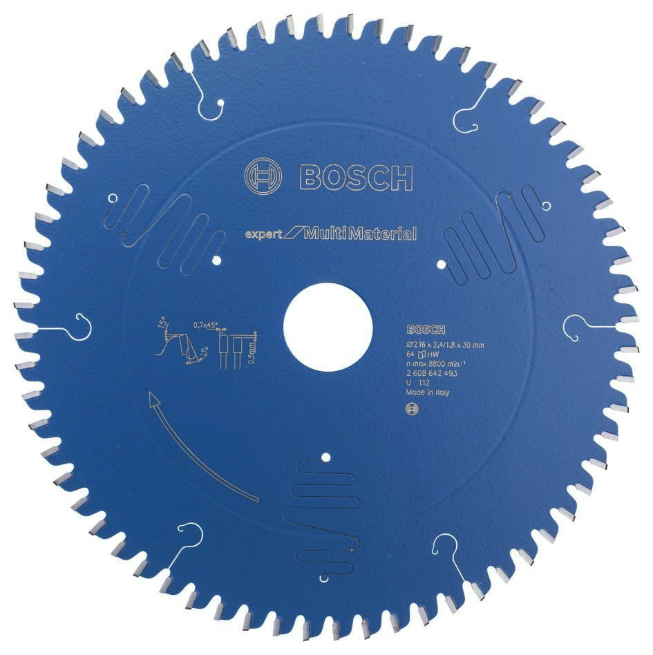 Bosch Professional Accessories 2608642493 Circular saw blade 216 x 30 x 64T Expert for Multi Material