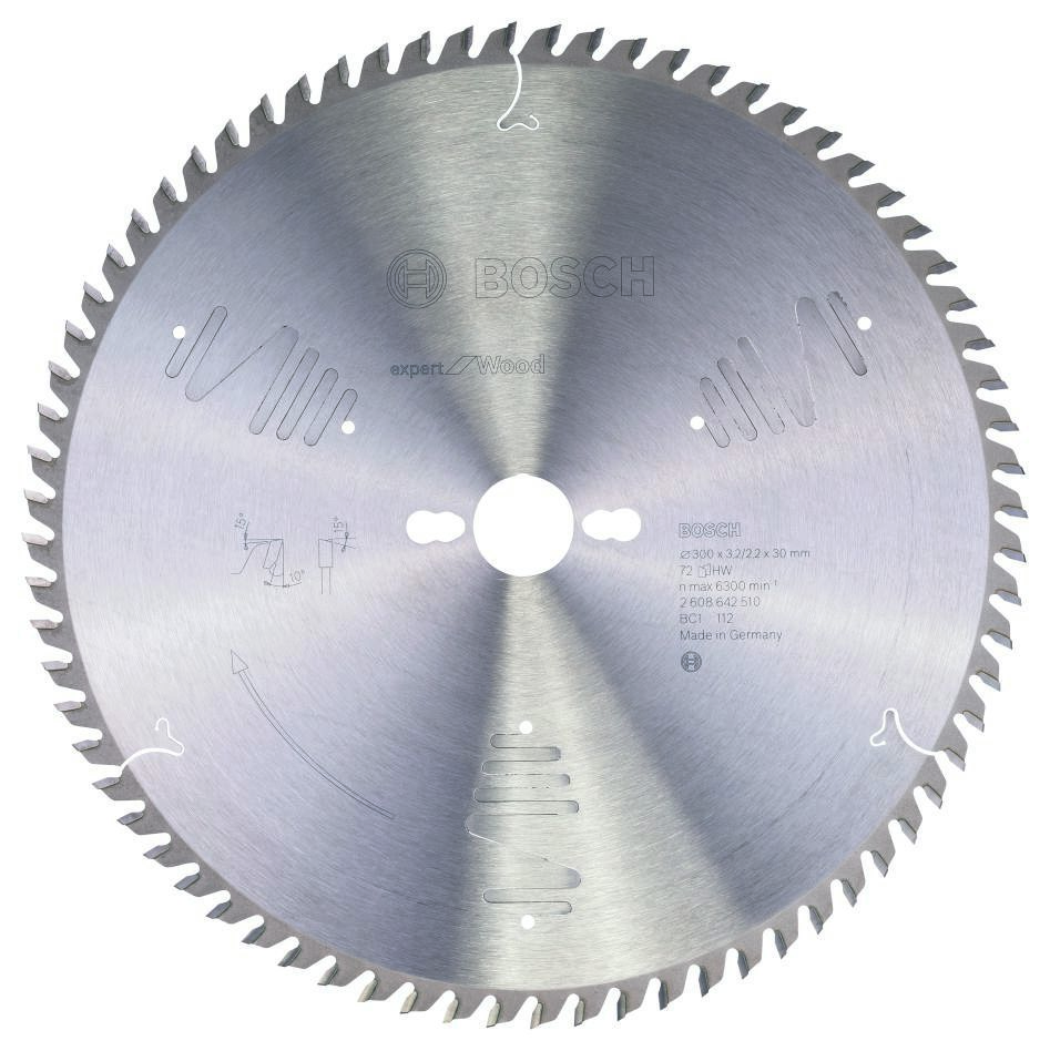 Bosch Professional Accessories 2608642510 Carbide Circular saw blade Expert for Wood 300 x 30 x 72T