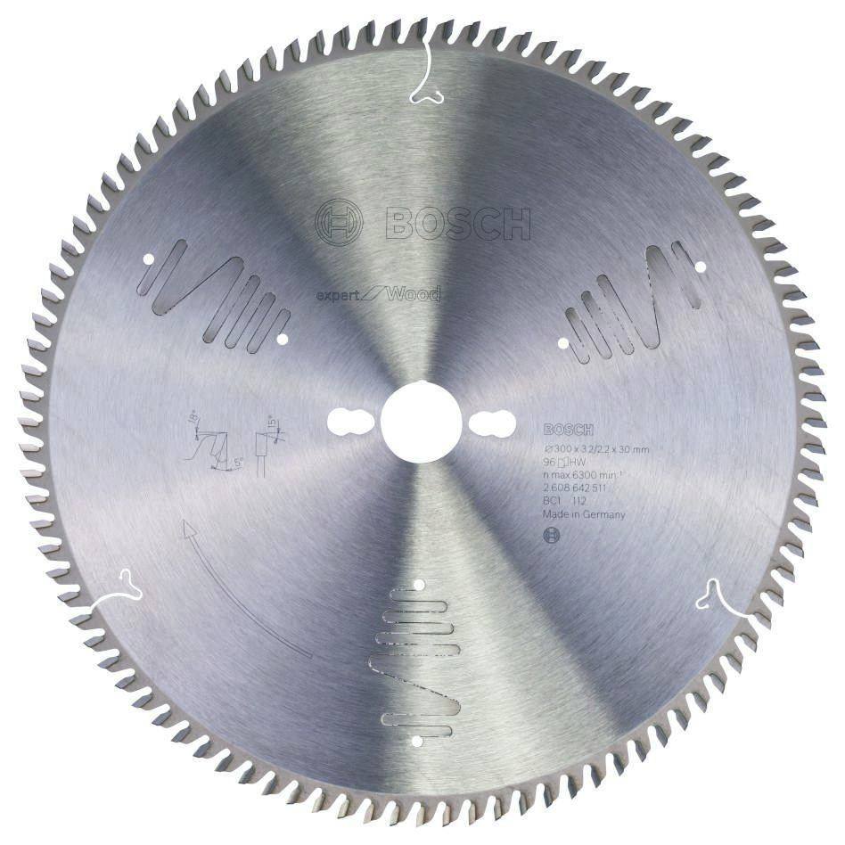 Bosch Professional Accessories 2608642511 Carbide Circular saw blade Expert for Wood 300 x 30 x 96T